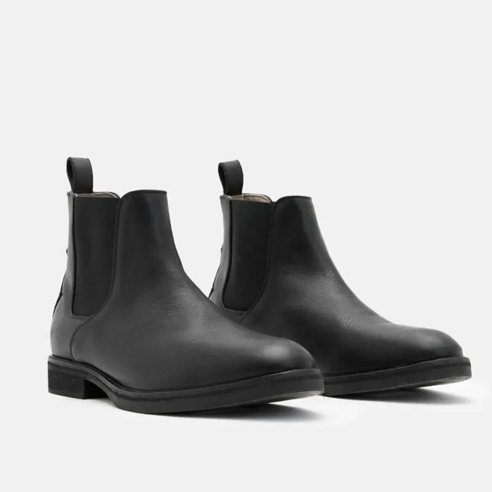 All Saints Creed Black Leather Chelsea Boots Mens 11 EU 44
